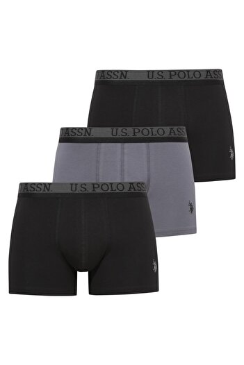 U.S. Polo Assn. Ανδρικό 201 Μαύρο-Ανθρακί Μελανζ - Μαύρο 3-συσκευασία Boxer