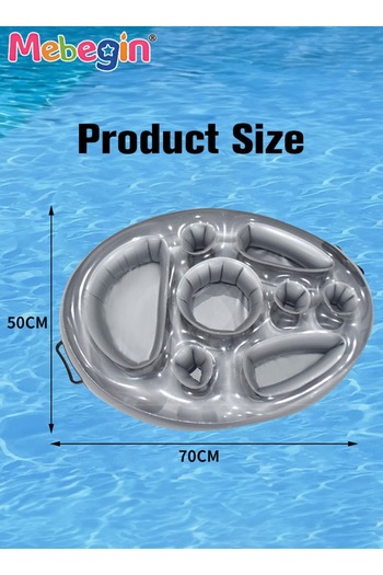 MEBEGIN 70*50cm Inflatable Drink Holder, Multifunctional Round Drink Floats for Swimming Pool, Drink Pool Fl