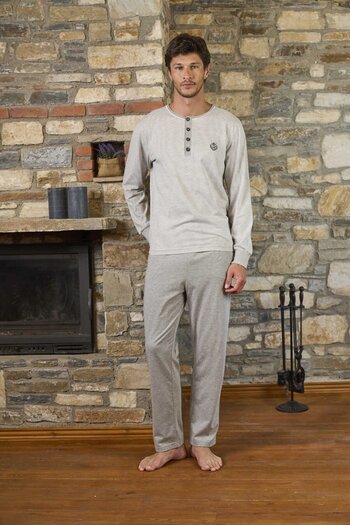 Cossy By Aqua Line Pattern Long Sleeve Pajama Set Cossybyaqua 26162-XL