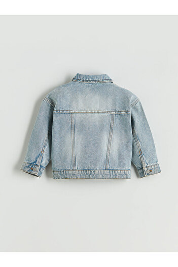 LC Waikiki Button Closure Shirt Collar Girls' Jean Jacket