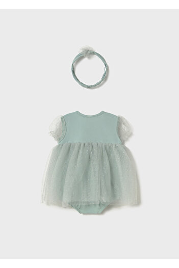 MAYORAL Baby Girl Tulle Dress with Headband Mint