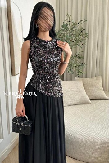 narvenia Jash Georgette Sequin Top Dress