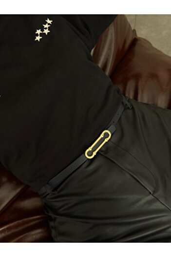 LİA KEMER Modern Gold Buckle Belt, Jacket Belt, Pants Belt, Casual Belt