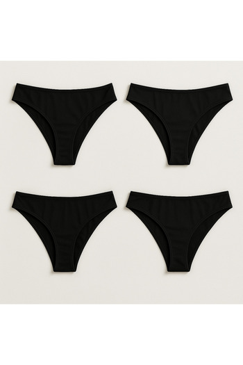 BALDOMERO Women's Brazilian Panties 4-Pack – Everyday Comfortable Cotton