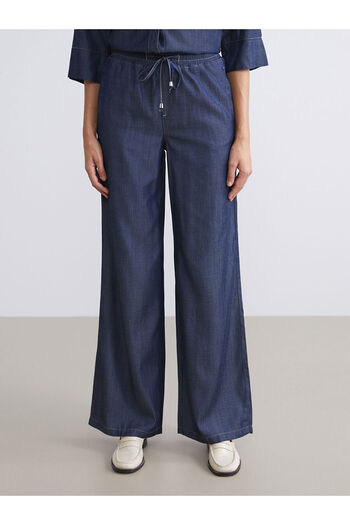 LC Waikiki Indigo Waist Elastic Wideleg Women's Jean Trousers