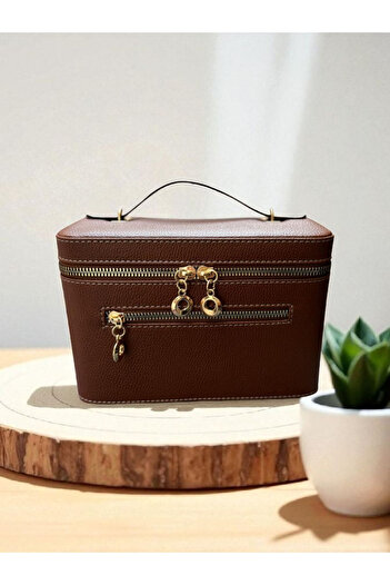 Gold Box Cosmetic Makeup Bag Travel Kit with Mirror Makeup Accessories Organizer Taba