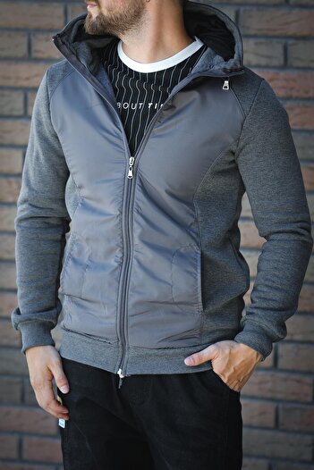since 1990 man Manfokt Three Thread Raised Detail Hidden Hooded Men's Sweatshirt