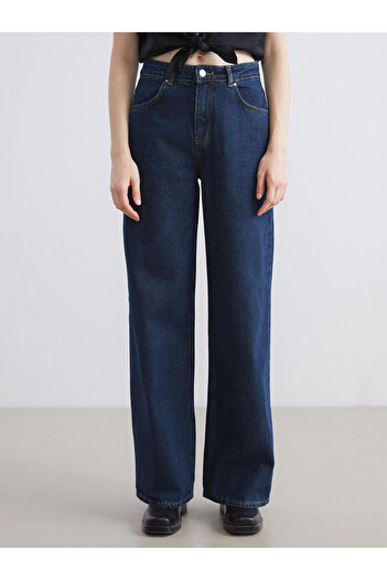 LC Waikiki Blue Wideleg Women's Jean Trousers