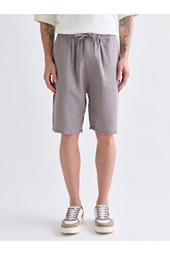 LC Waikiki Lilac Comfortable Fit Muslin Men's Shorts