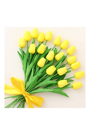 HALAMODO 20-Piece Multicolour Artificial Tulip Flowers One Size