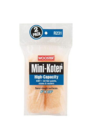 Wooster 2-Piece Mini-Koter High Capacity Paint Roller Cover 4 x 1/2inch