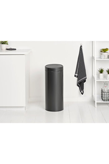 Brabantia Touch Bin New 1008860, 30 l, Silent and soft closing, Dark grey