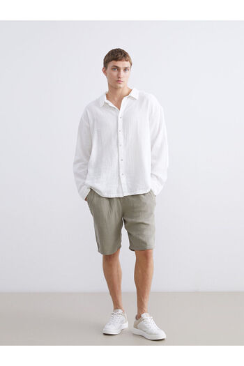 LC Waikiki Khaki Standard Fit Muslin Men's Shorts