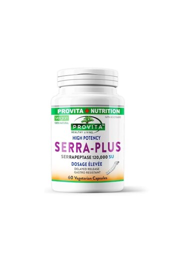 Provita Nutrition Serra Plus (Serrapeptase), 60 gastro-resistant capsules