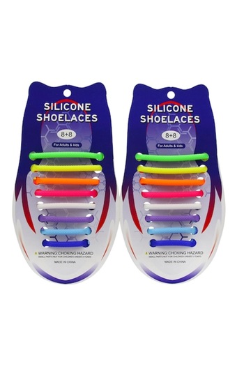 General Store Set 2 Elastic Silicone Shoelaces, NO TOUCH Function for Sports Shoes, SA&SO General Store, Rainbow
