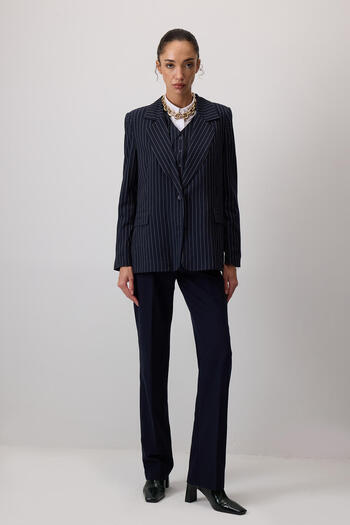 Touché Privé Striped Vest Jacket Set