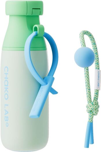CHAKO LAB Insulated Stainless Steel Water Bottle with Two Strap | BPA-Free Leak Proof | 17oz Bottle