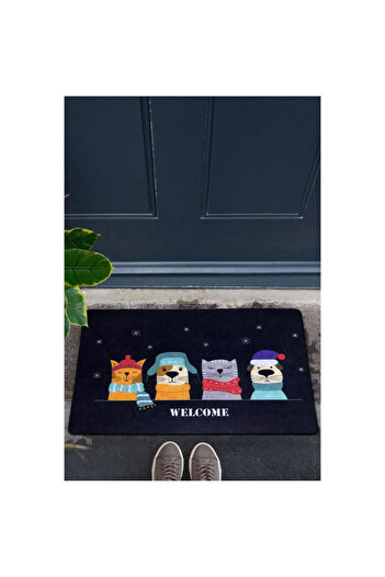 Chilai Home 877CHL1099 Entrance Door Mat, 40x60 cm, PVC, Black