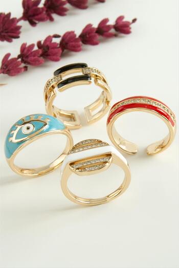 feryal Xuping Mixed Enamel Luxury Steel Ring