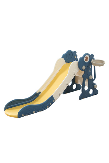 Nichiduta Garden Dinosaur Blue indoor/outdoor children's slide with mini basketball hoop and