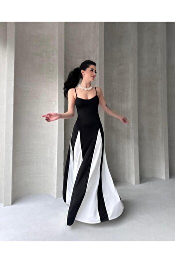 Silerra White Detailed Maxi Women's Dress with Strap
