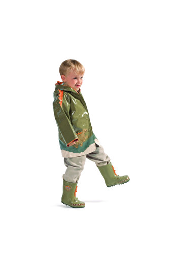 kidorable Dinosaur Rain Boots - Khaki