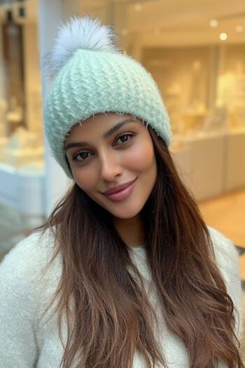 LAGRANZE Premium Pompom Furry Knit Beanie