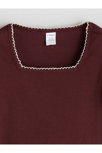 LC Waikiki Peak New Season Square Neck Girls' T-Shirt