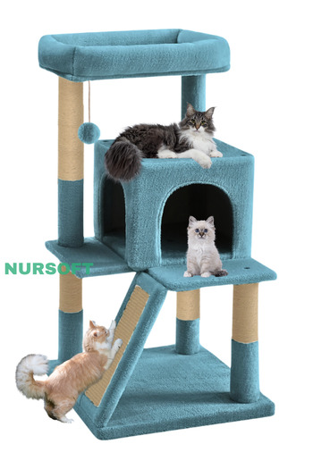 Nursoft Terraced Cat Scratching House with Nest and Scratching Post