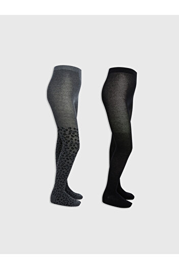 LC Waikiki Gray Girls' Pantyhose 2-Pack