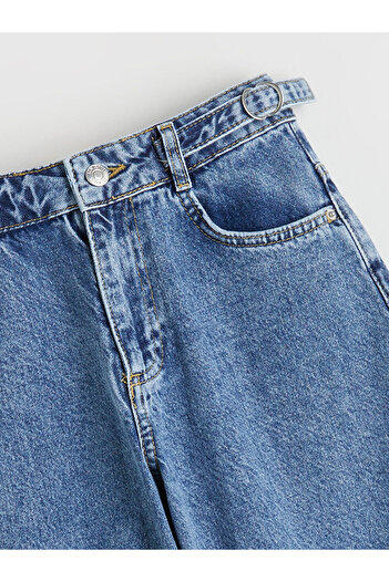 LC Waikiki Blue Adjustable Waist Girls' Jean Pants