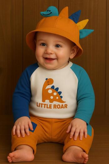 RAPAPA Baby Boy Dinosaur Themed 3-Piece Baby Set –