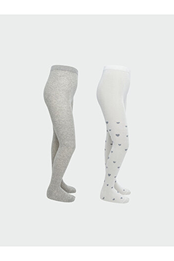 LC Waikiki Ecru Girl's Pantyhose 2 Pack