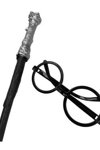 Le Mabelle Black Magician Glasses and Wand Set