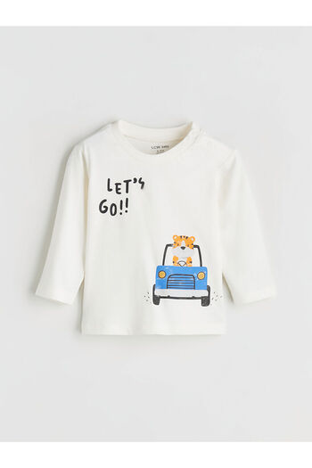 LC Waikiki Beige Crew Neck Baby Boy Sweatshirt and Sweatpants Set of 2