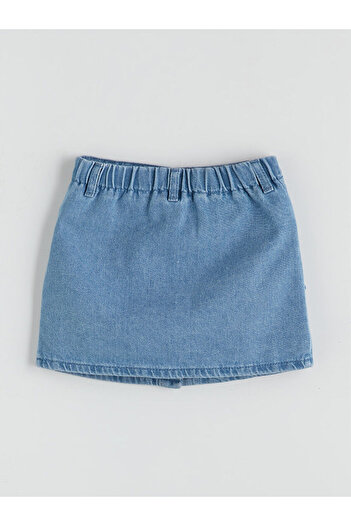 LC Waikiki Peak New Season Floral Embroidered Girls' Jean Skirt