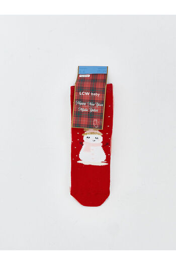 LC Waikiki Red Non-Slip Sole Baby Girl Towel Socks 3-Piece Set