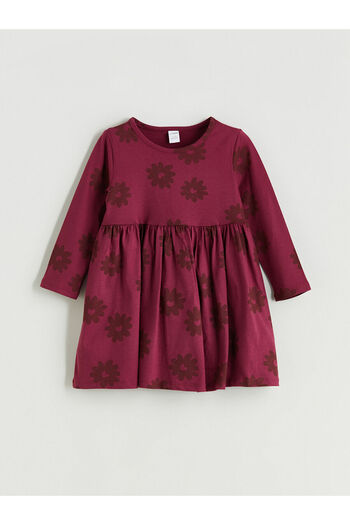 LC Waikiki Rochie pentru fetiță LCW KidsBurgundy, din bumbac pieptănat, cu flori