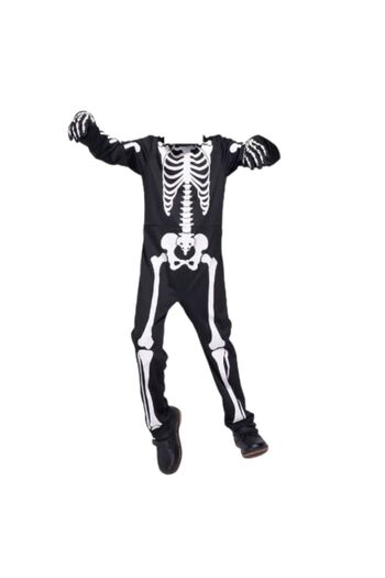 Le Mabelle Black Skeleton Printed Halloween Children's Party Costume