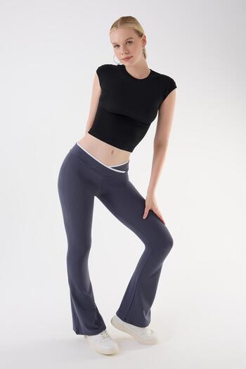 İmaj 486 Gray Color Recovery and Extra Flexible Effect Normal Waist Spanish Leggings