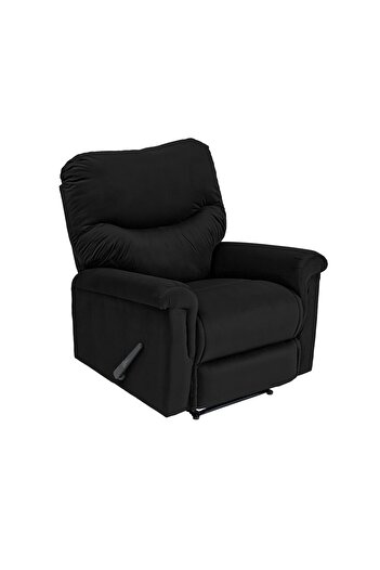 Lazy Vibes Velvet Rocking & Rotating Recliner Chair - Black - NZ110