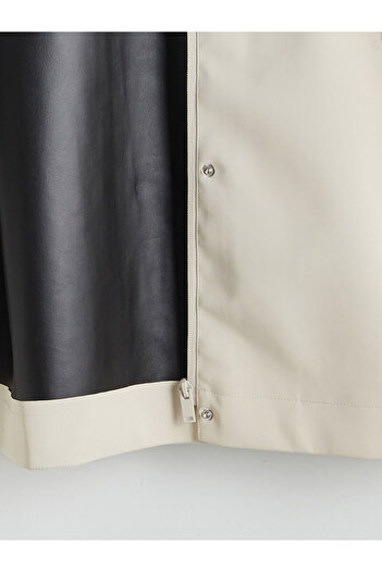 LC Waikiki Hooded Oversize Leather Look Women's Raincoat