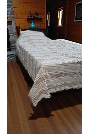 Cottonest Single Bedspread with Fringes
