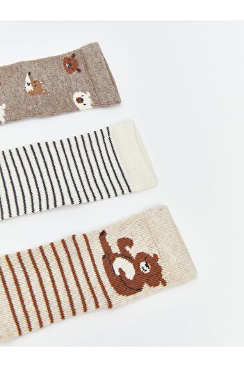 LC Waikiki Brown Patterned Baby Boy Socks 5-Piece Set