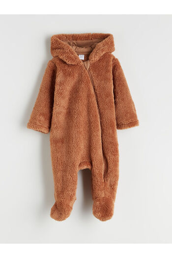 LC Waikiki Peak New Season Hooded Baby Boy Plush Jumpsuit