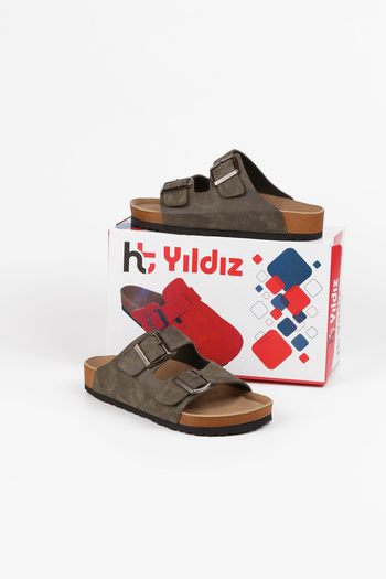 h.t. yıldız ayakkabı & terlik Madrid Unisex Orthopedic Sole Slippers with Double Strap Buckle Daily Comfortable Home & Outdoor Slippers