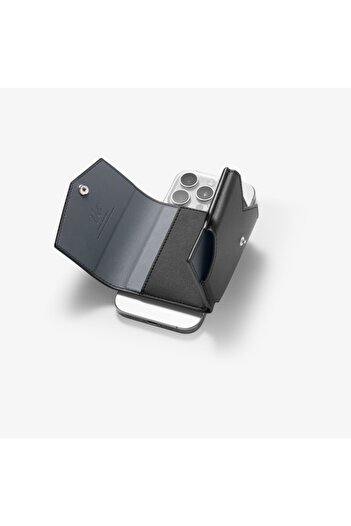 Spigen MagFit iPhone için MagFit 3 Kartlı Manyetik Cüzdan Valentinus Pro Black Vegan Deri - AFA09442