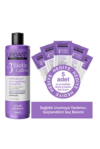 Urban Care Expert Biotin ve Caffein Dökülme Karşıtı Şampuan + Saç Kremi Hediyeli
