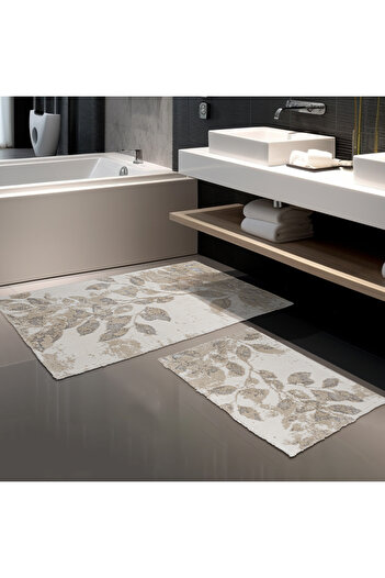 Schafer Home Messi 2-Pack Cotton Floş Bath Mat-Grey