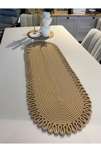 Türkmen Ev Tekstil Jute,,Runner,American Service,Supla,Table Cover,Coffee Table Cover, Decor,Dressing